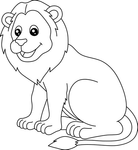 lion coloring page isolated  kids  vector art  vecteezy