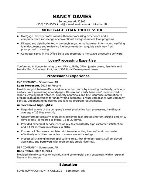 loan processor job responsibilities job responsibilities
