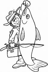 Fishing Coloring Pages Fathers Fish Happy sketch template