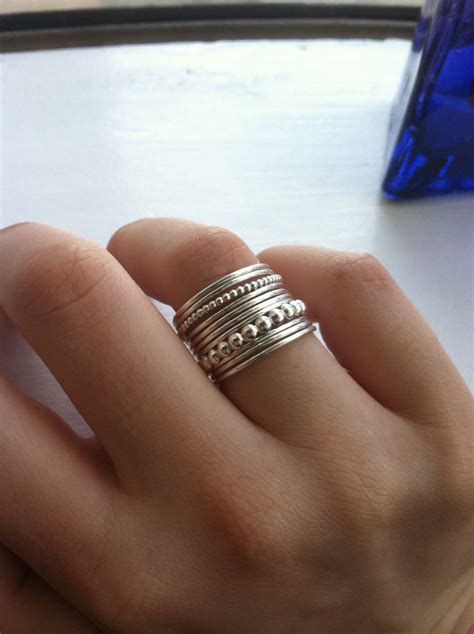 set   sterling silver stacking rings   homegrownsilverstone