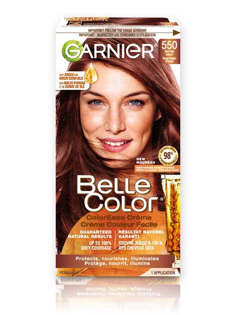 belle color 550 dark red auburn hair dye garnier canada