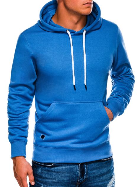 heren hoodie effen basic klassiek mode italia blauw