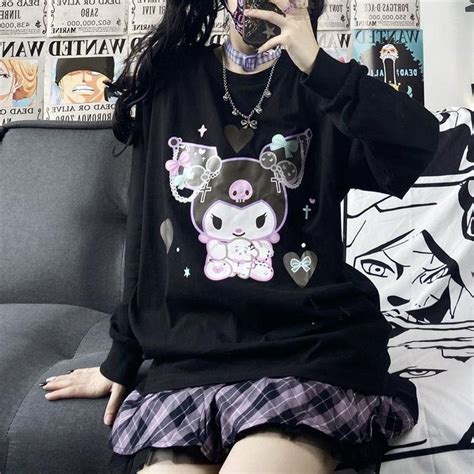 Kuromi Black Gothic Sweatshirt In 2021 Kawaii Fashion Outfits Pastel