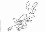 Diving Scuba Coloring Pages Printable Books sketch template