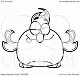 Drunk Chubby Phoenix Bird Fire Clipart Cartoon Cory Thoman Outlined Coloring Vector Collc0121 Royalty sketch template