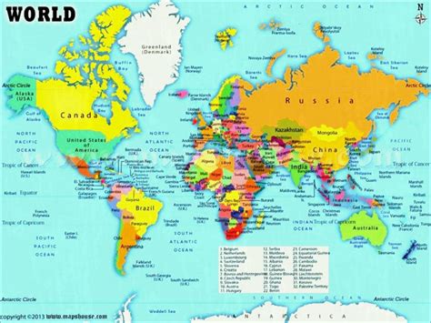 All Of The World Map With Countries Names