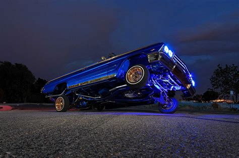 blue lowriders  chevrolet impala convertible  lowrider