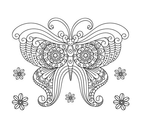 butterfly coloring book  adult  vector art  vecteezy