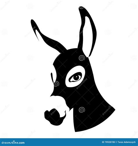 donkey head face vector illustration flat stock vector illustration