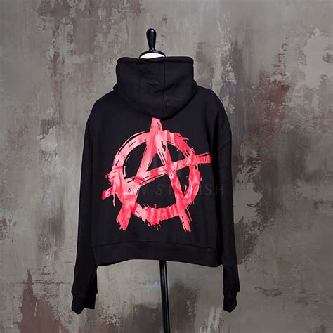 tops emblem printed extra long sleeve hoodie