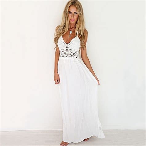 White Maxi Dress Summer New Arrival Women Sexy Boho Style Beach Dresses