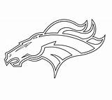 Broncos Coloring Denver Pages Printable Bronco Logo Line Library Clipart Template Sports Popular sketch template