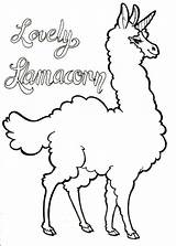 Llamacorn Llama Encounters Unicorn sketch template