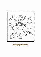 Comida Coloringpages Forkids Creative Dover sketch template