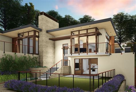 knr design studio woodside modern house full tear   rebuild house  slope hillside