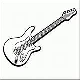 Coloring Guitar Pages Electric Clip Popular sketch template
