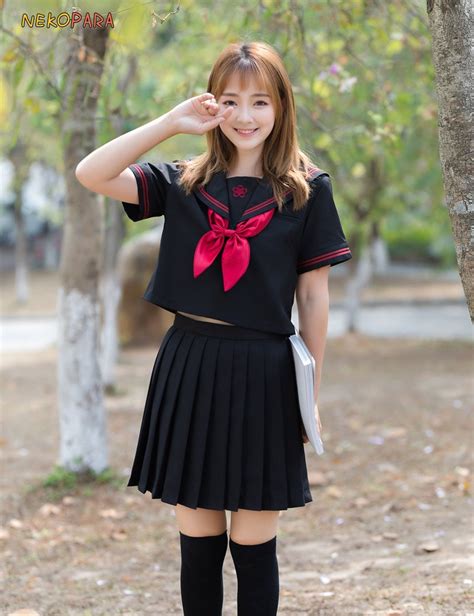 Sakura Embroidery Cute Japanese School Girls Uniform Jk 2pcs Set Short