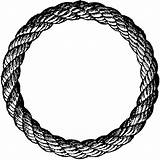 Rope Circle Clipart Nautical Border Frame Knot Clip Vector Drawing Tattoo Cliparts Designs Round Lasso Grommet Circular Line Outline Ring sketch template