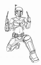 Coloring Fett Jango Pages Star Wars Boba Popular sketch template