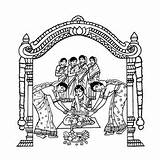 Hindu Mandap Card Shadi Doli Rituals Symbols Invitations sketch template