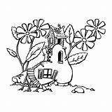 Fantasy Coloring Pages Malvorlagen House Fairytales Fensterbilder sketch template