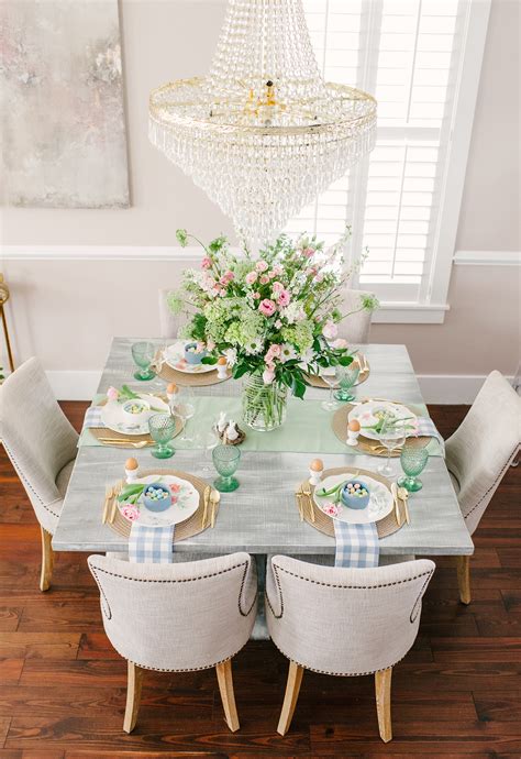 easter tablescape  tips  selecting  tabletop color