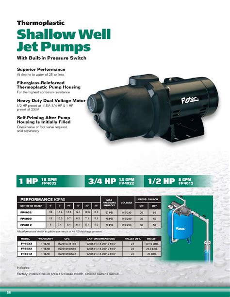 flotec shallow  thermoplastic jet pump national plumbing building supplies