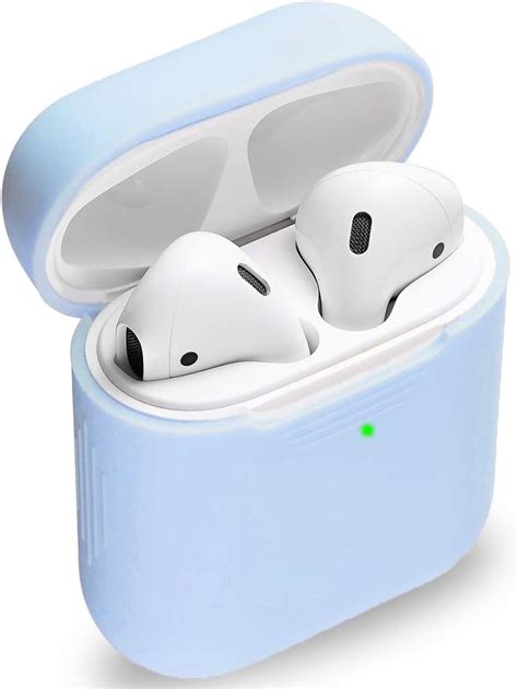 amazoncom deppa light blue protective ultra thin soft silicone airpods case cover