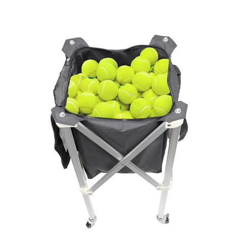 Get Out Portable Tennis Ball Hopper Basket With Wheels Carrier For