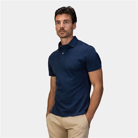 navy melange polo shirt tailor store