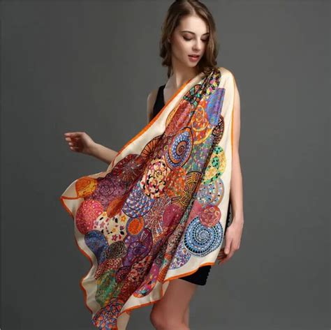 natural silk square scarves women fashion printed pure silk scarf