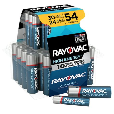 Rayovac High Energy Alkaline 30 Aa And 24 Aaa Batteries 54 Count