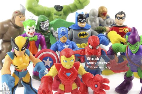 super hero squad toys figurines  hasbro stock photo  image