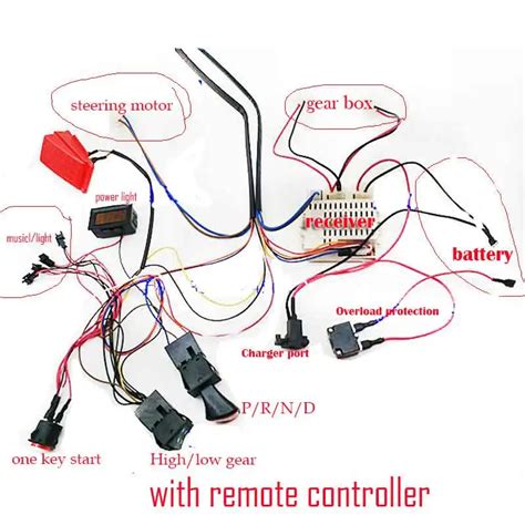 wellye child electric car diy accessories wires receiver remote controller toy car full set