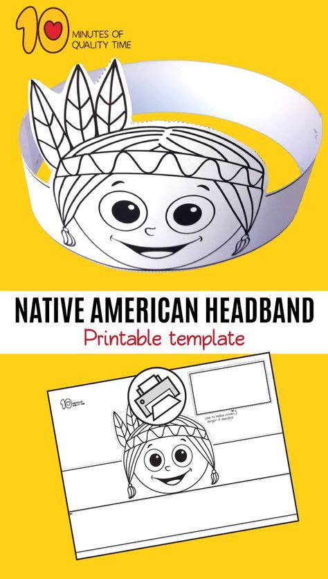 native american printable headband native american headband crafts