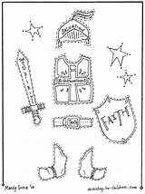 Armor God Coloring Pages Children Ephesians Sheet Ministry Sword Spirit Print sketch template
