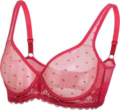 dhx womens sexy sheer mesh unlined lace bra    size