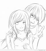 Anime Coloring Pages Couple Cute Boys Printable Color Guy Getdrawings Getcolorings Colorings Print sketch template