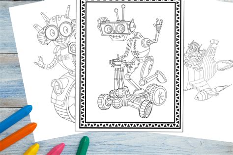 robot coloring pages  boys girls fun happy home