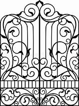Gate Wrought Stilizzato Albero Clipartmag Hierro Forjado Puerta Illustrazioni Battuto 123rf sketch template