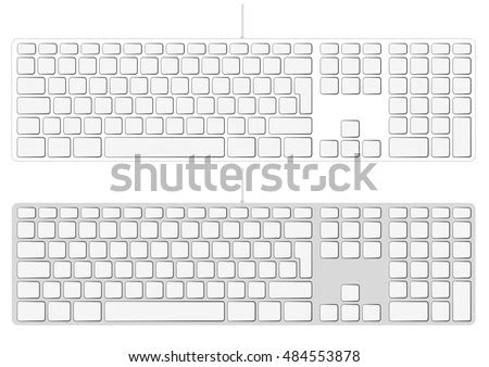 laptop blank keyboard layout computer input stock vector
