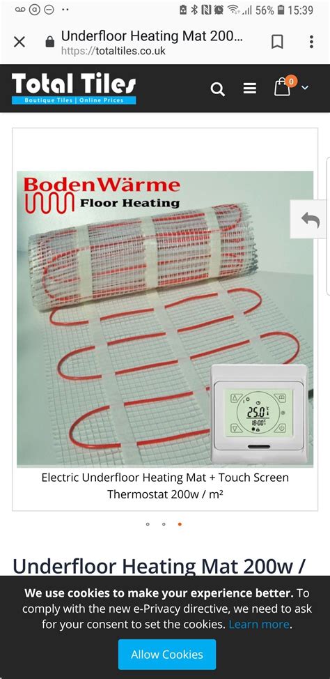 electric underfloor heating mat  thermostat  boutiques touch screen boat