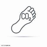 Carbon Footprint Vector Icon Illustrations Line Symbol Stock sketch template