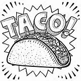 Taco Mexican Sketch Food Stock Lhfgraphics Depositphotos sketch template