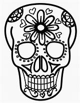 Skull Drawing Easy Drawings Skeleton Sugar Face Muertos Los Skulls Dia Dead Calavera Simple Clipart Mask Step Cool Draw Flower sketch template