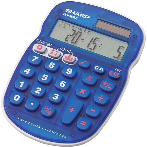 sharp calculators el sb bl  digit handheld math quiz calculator blue   quantity