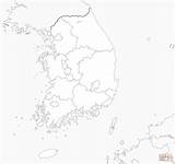 Colorare Sud Corea Bandiera Disegno Mappa sketch template