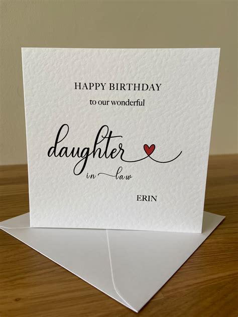 daughter  law birthday card customised daughter  law etsy uk
