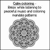 Calm Breathing Freebie Mandala Mindful Coloring sketch template