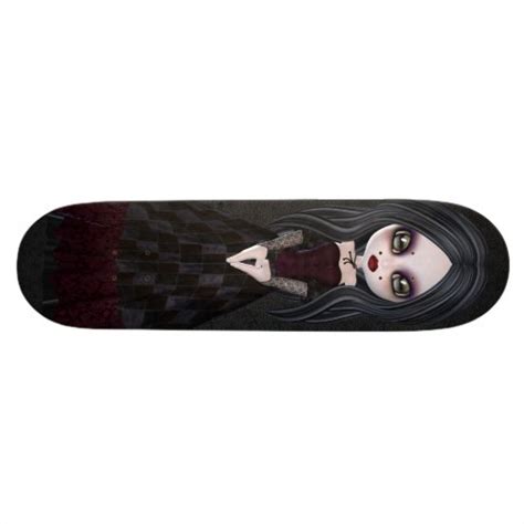 cute and creepy little goth girl black skateboard zazzle